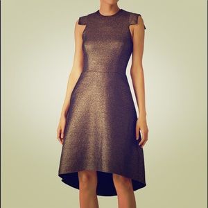 Halston Heritage gold and black dress size 4